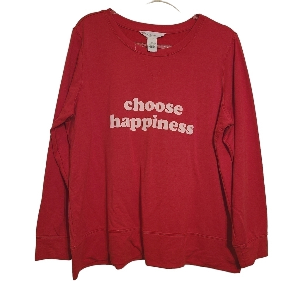 Workshop | Women's Pink/ Red Crewneck Graphic Sweatshirt (Size 2X)